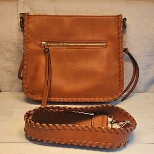 Isabelle XL Vegan Brown Crossbody Tote Shoulder Bag Boho Hippie Tassels